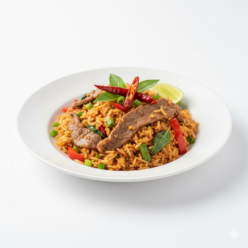 ข้าวผัดพริกเผาเนื้อ