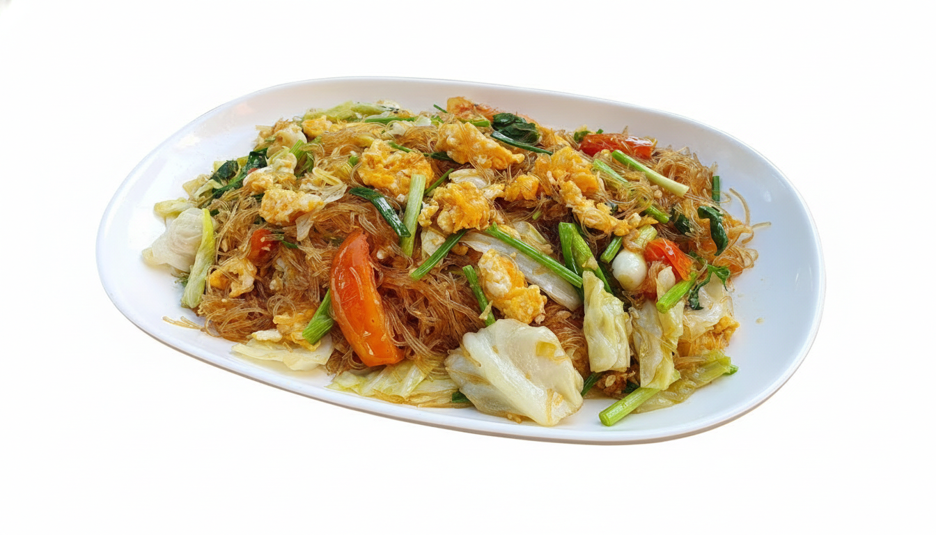 ผัดวุ้นเส้น (กับข้าว)