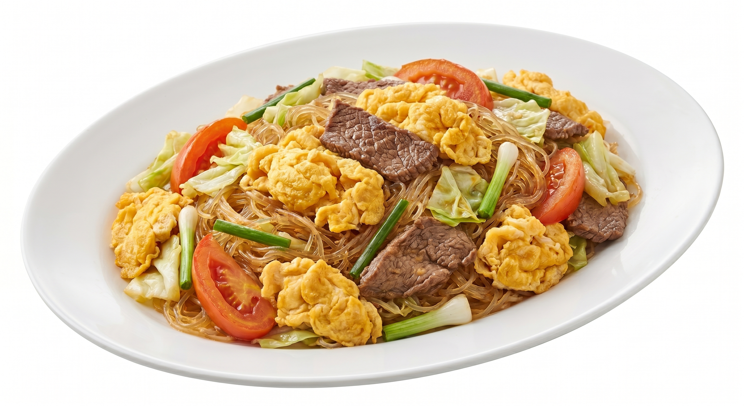 ไข่ผัดวุ้นเส้นเนื้อ