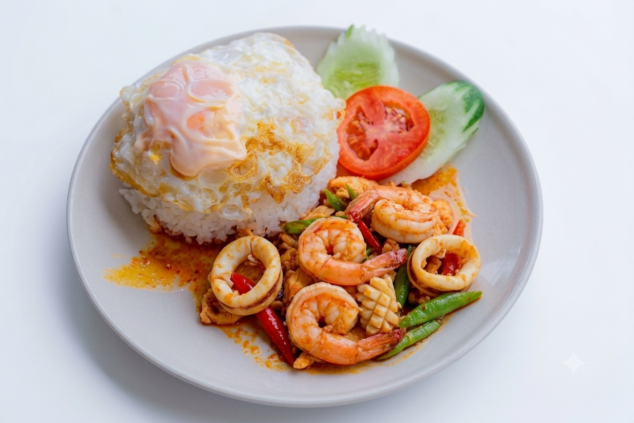 ผัดเครื่องแกงทะเล