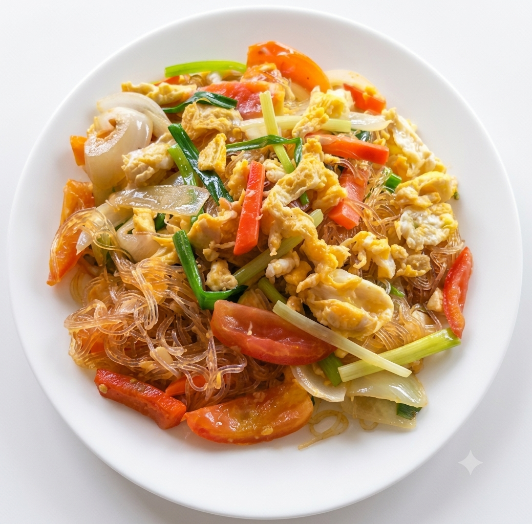 ไข่ผัดวุ้นเส้นไก่