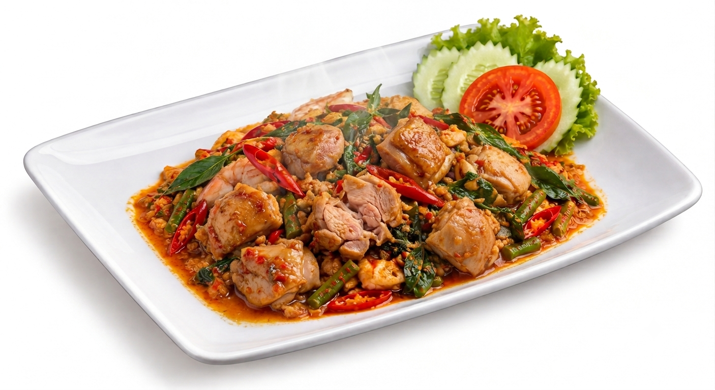 ผัดเครื่องแกงไก่