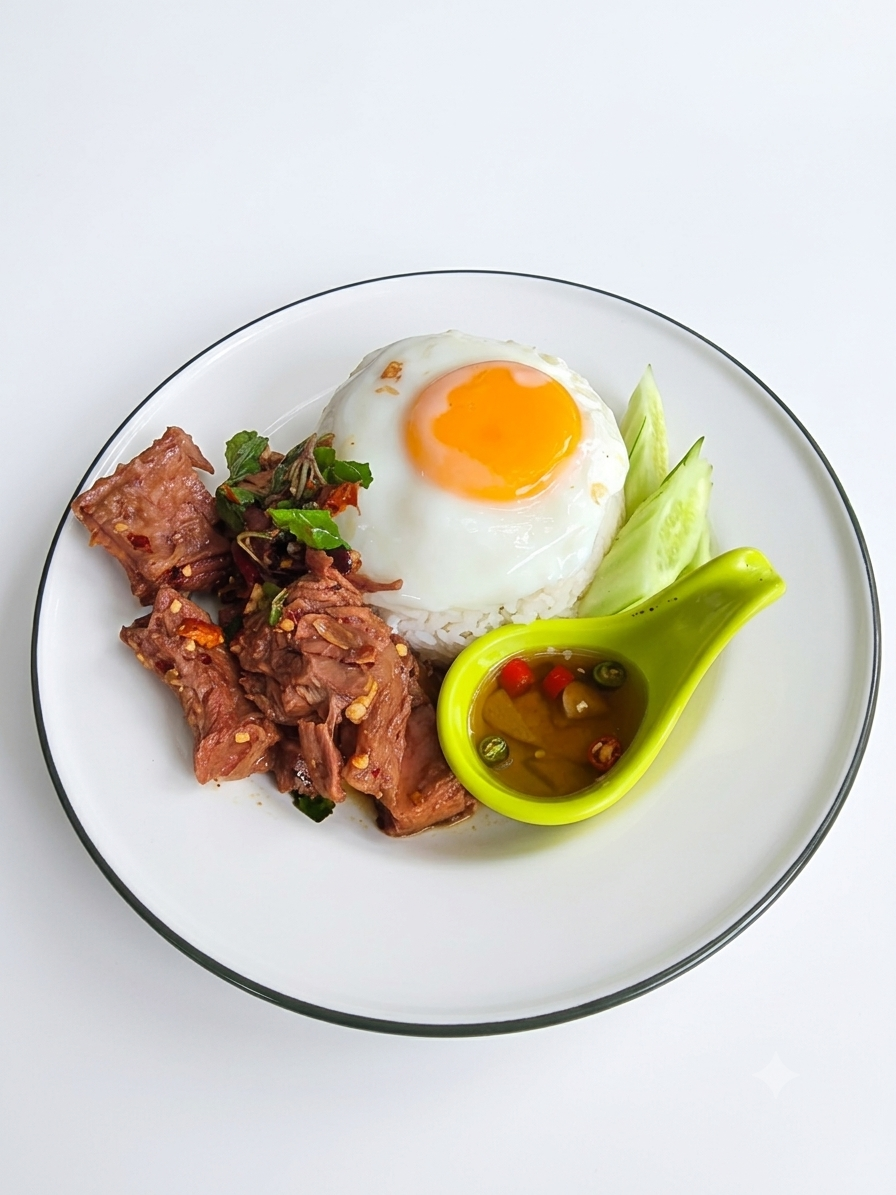 ข้าวกะเพราเนื้อตุ๋น