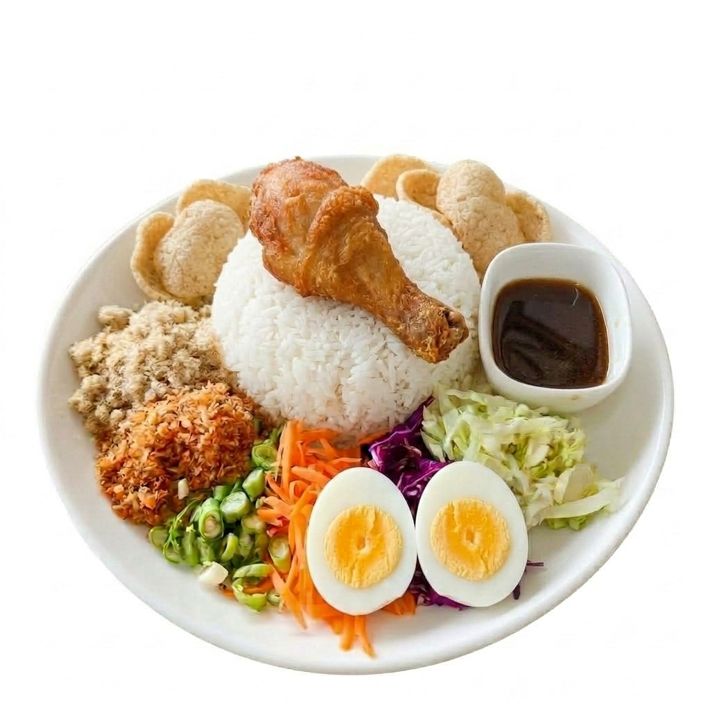 ข้าวยำอินตาเนีย Special (น่องไก่+ไข่ต้ม)