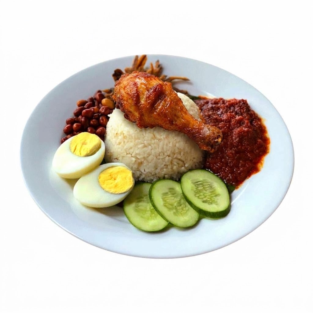Nasi Lemak Special (มีไก่ทอด)